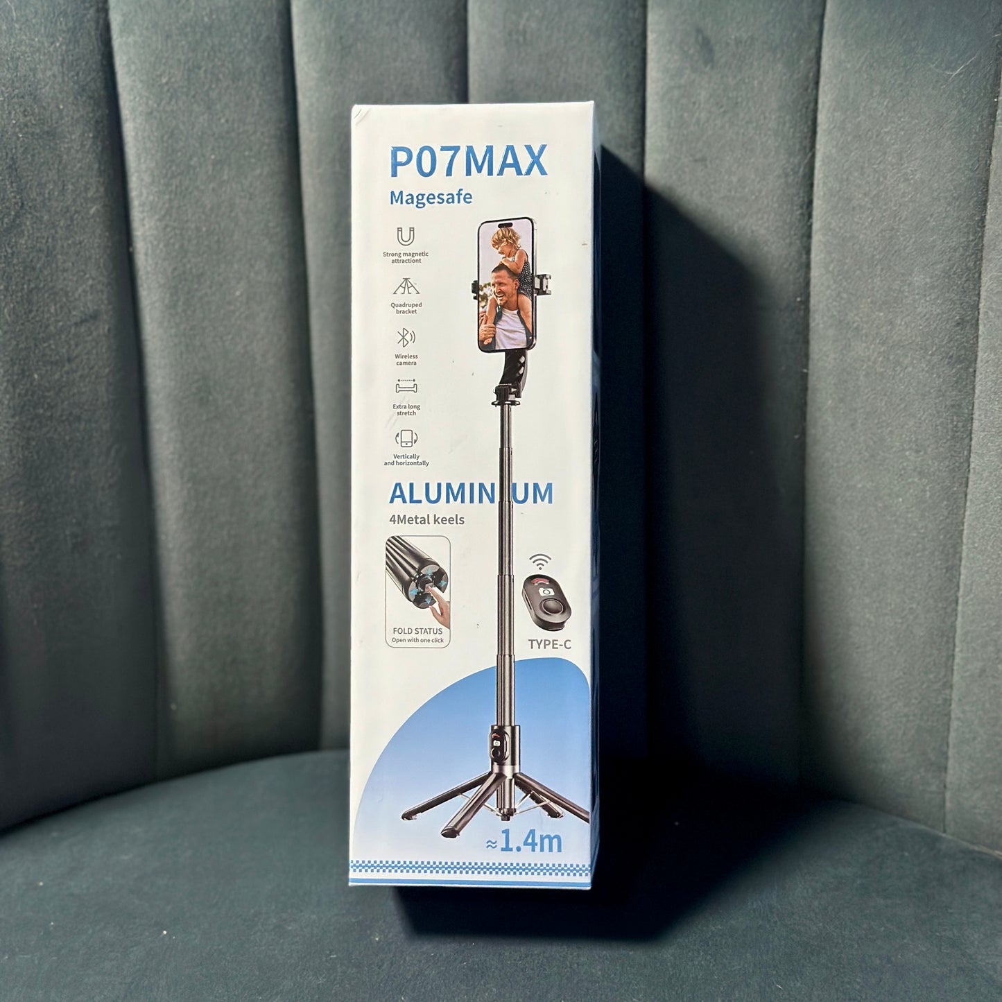 TrĂpode de aluminio + control bluetooth đž 1,40 m âĄïžP07Max
