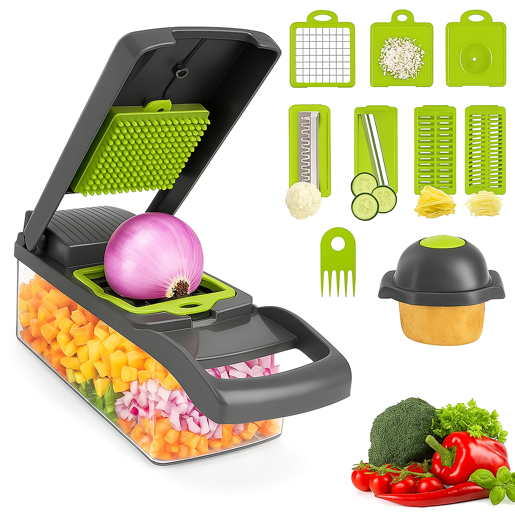 Rallador y cortador para frutas y verduras đ„đ„đ
đ„ 14 piezas
