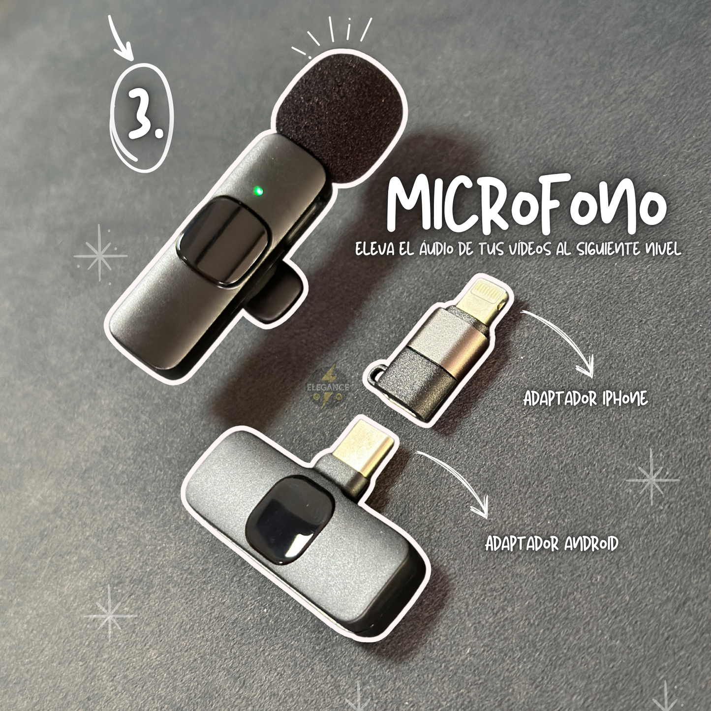 Kit de contenido por 3 productos đïžđž Luz + micrĂłfono + trĂpode đ„