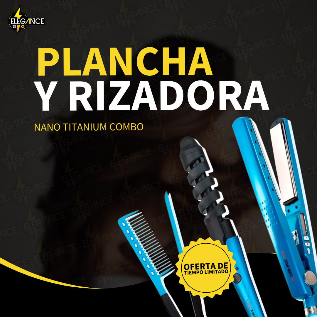 Plancha y Rizadora Nano Titanium Combo
