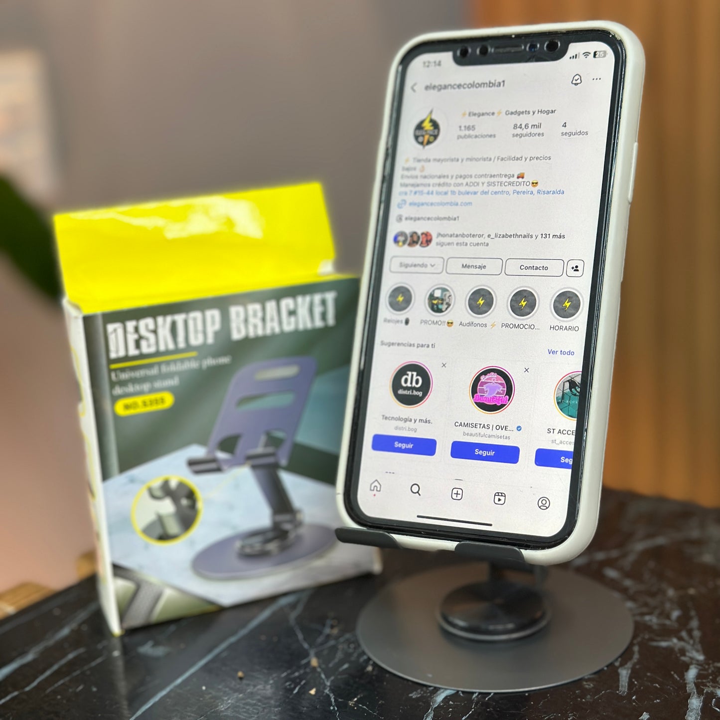 Soporte para celular metĂĄlico de mesa đČ