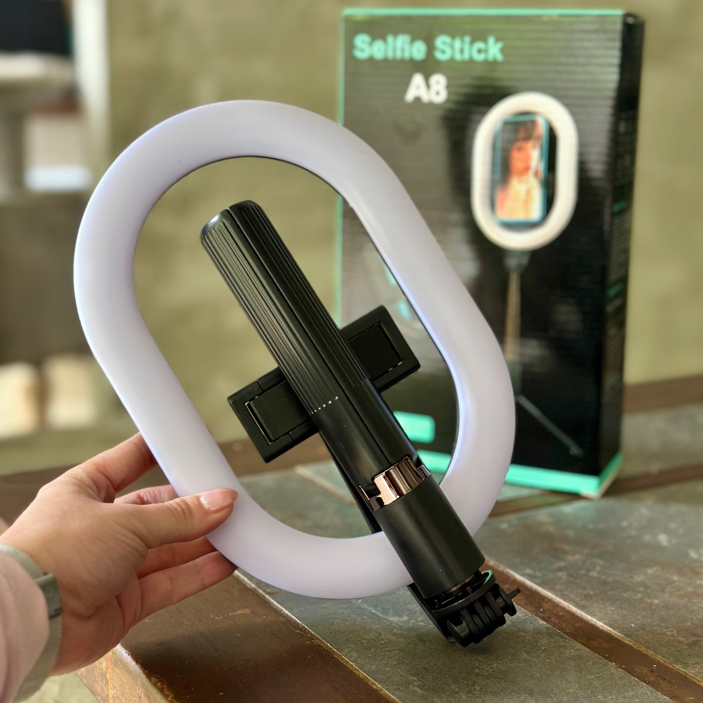 Aro de luz mini + trĂpode y control A8đ€łâïž