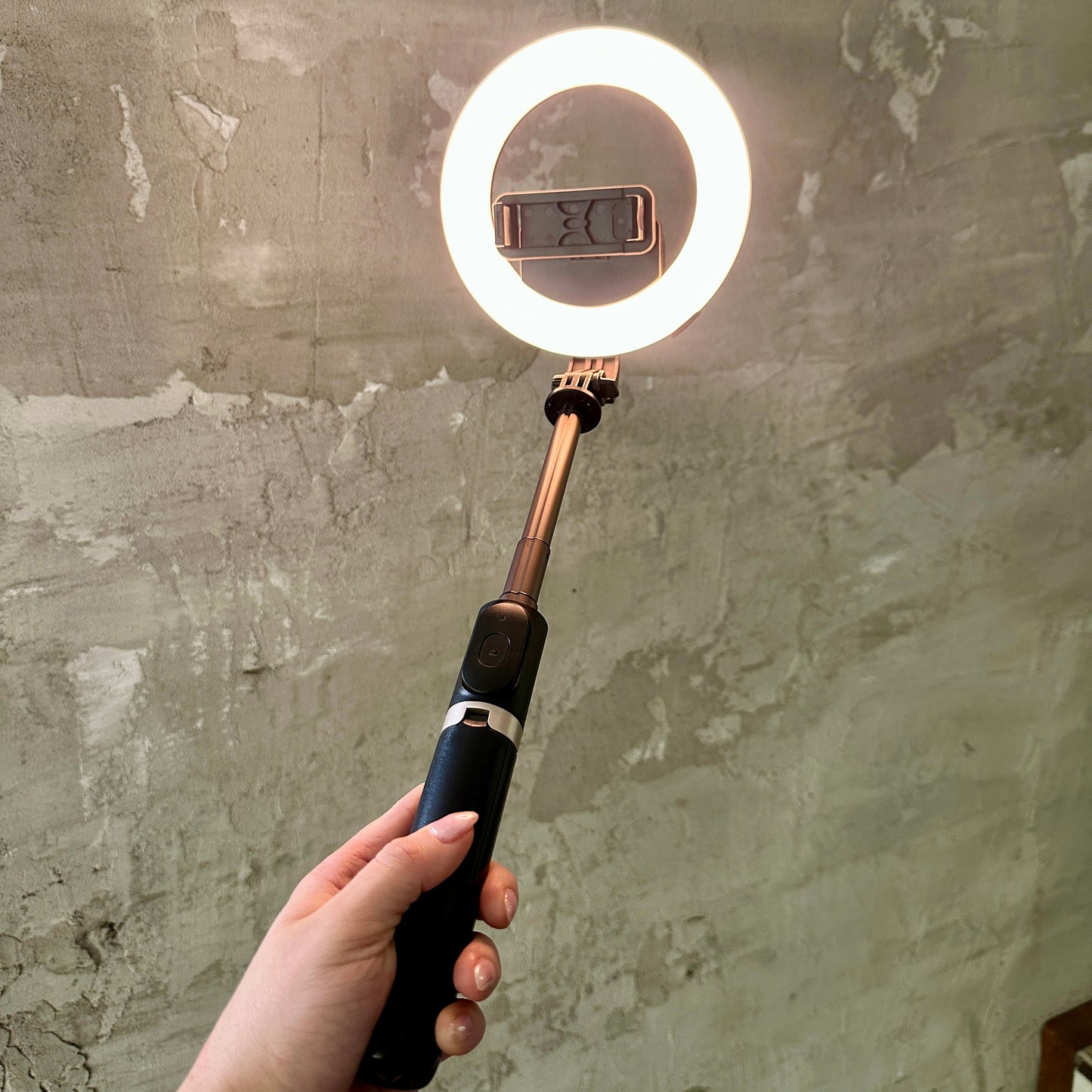 Mini aro de luzđ€ł selfie stick Q07