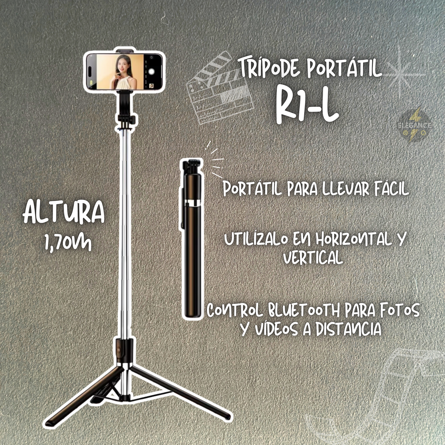 Combo de contenido đ luz multicolor + trĂpode 1,70+ micrĂłfonos redondos đïž
