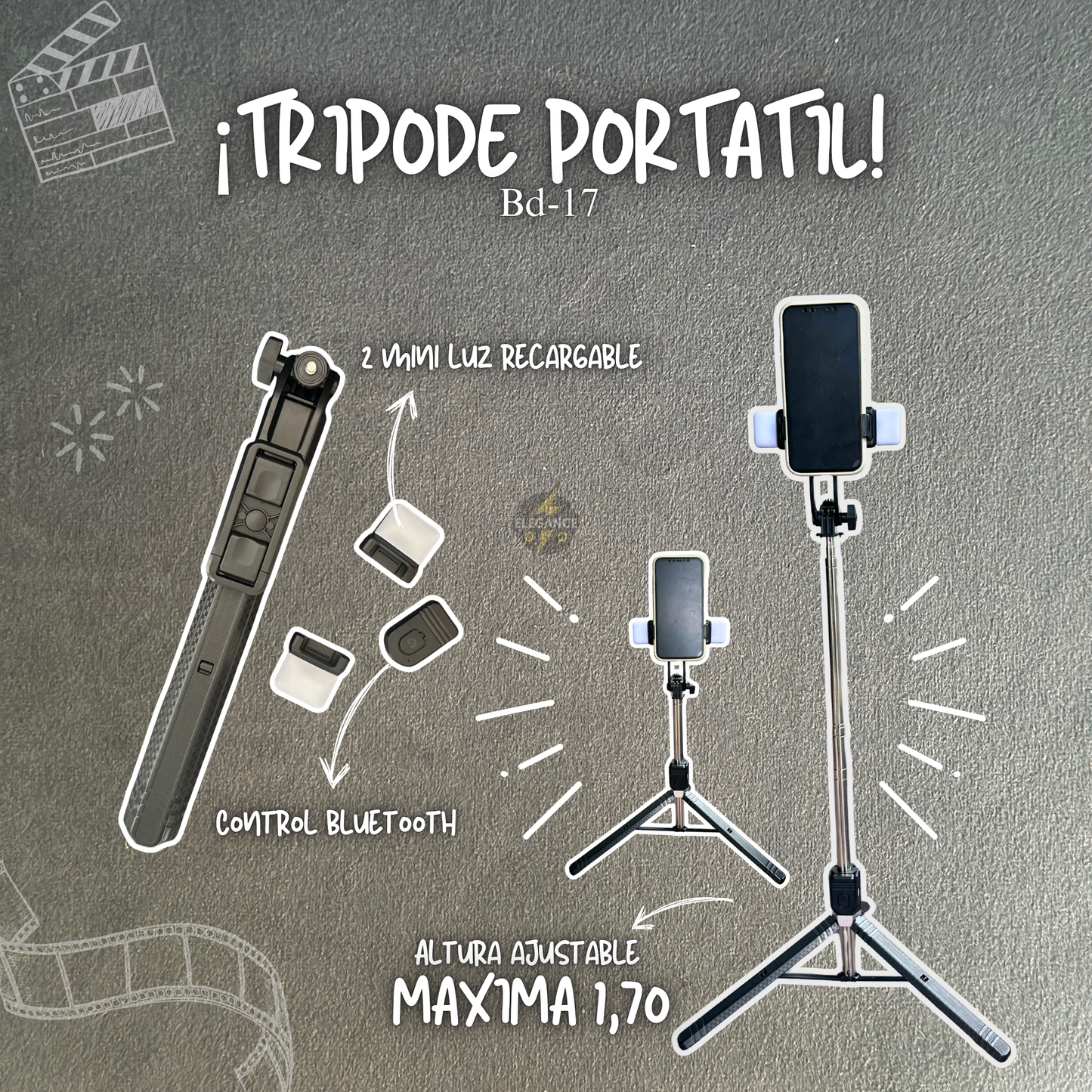 Kit ÂĄPRO!đđ»Para crear contenido đïžx 4 productos âĄïžLuz recargable + trĂpode + 2 micrĂłfonos