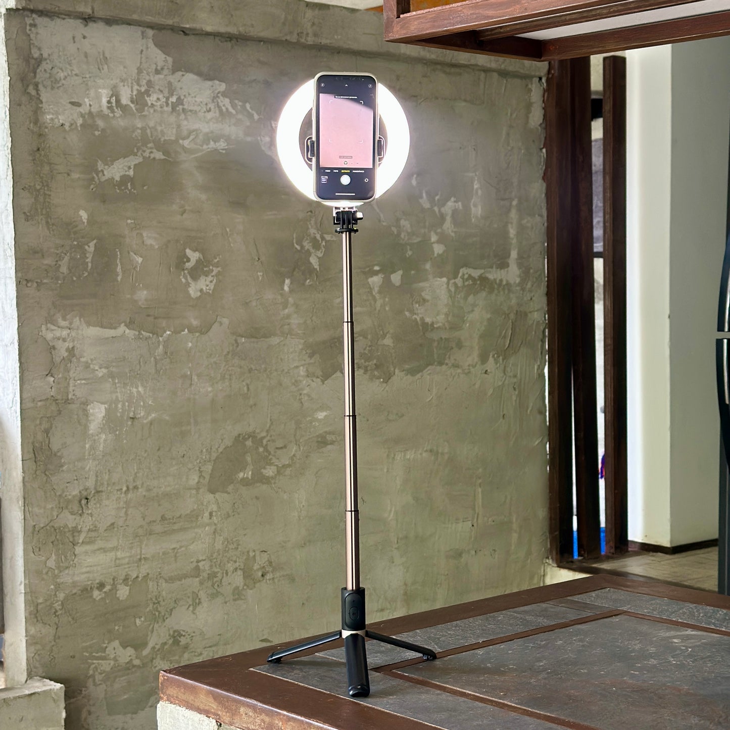 Mini aro de luzđ€ł selfie stick Q07