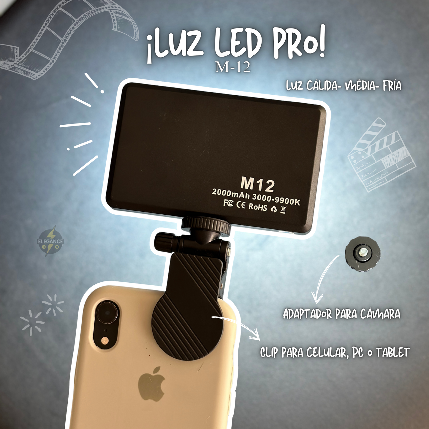 Kit ÂĄPRO!đđ»Para crear contenido đïžx 4 productos âĄïžLuz recargable + trĂpode + 2 micrĂłfonos