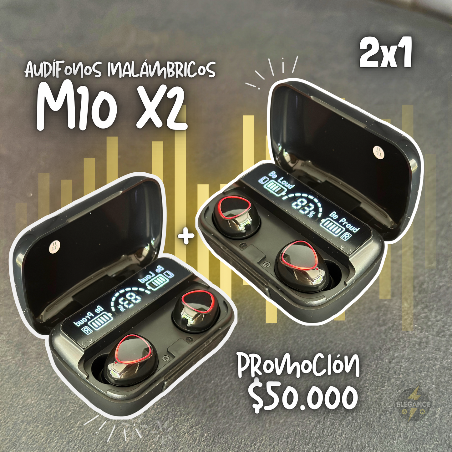 2X1 Audifonos M-10 con power bank ( dos al precio de uno)