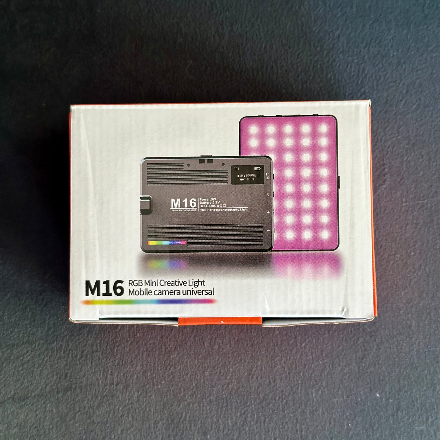 Luz led M16 RGB đ con pantalla y triple adaptador