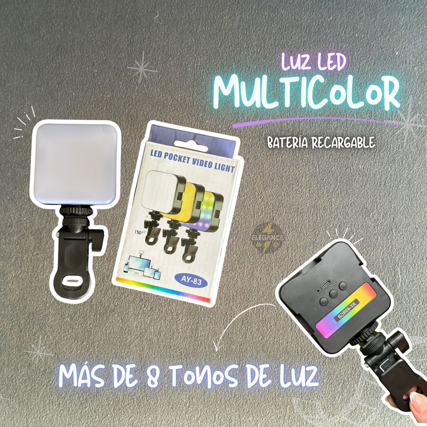 Kit para crear contenidođžđïž luz multicolor + micrĂłfonos k11+ trĂpode đ„
