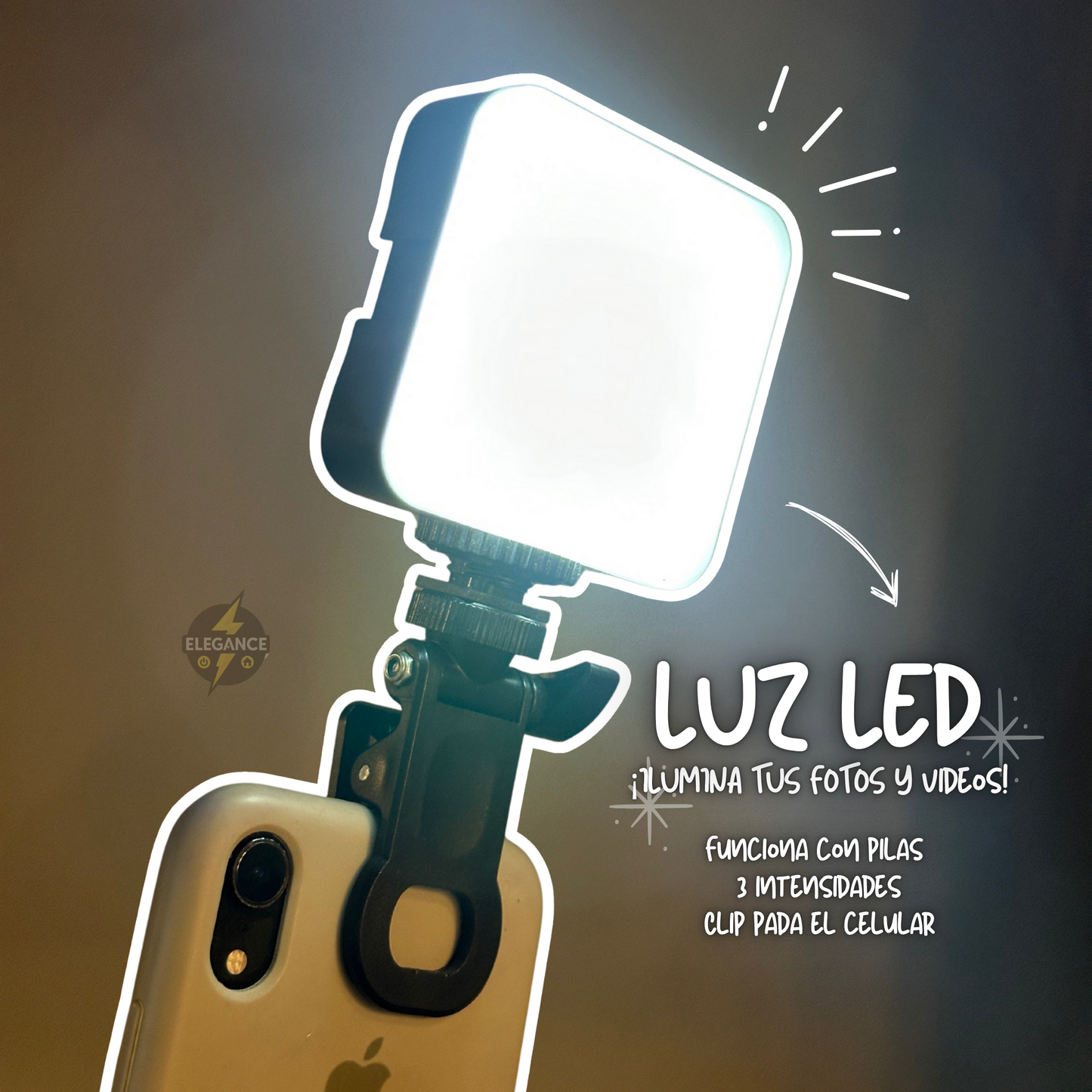 Kit micrĂłfono K8 + Luz con 3 intensidades