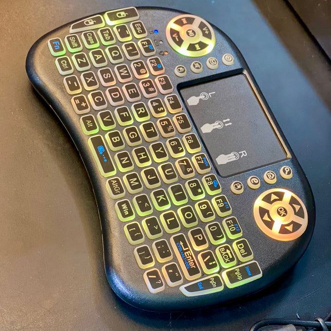 Control para TV 📺 con teclado y mouse retroiluminado🤩🌈