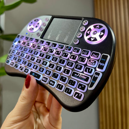 Control para TV 📺 con teclado y mouse retroiluminado🤩🌈