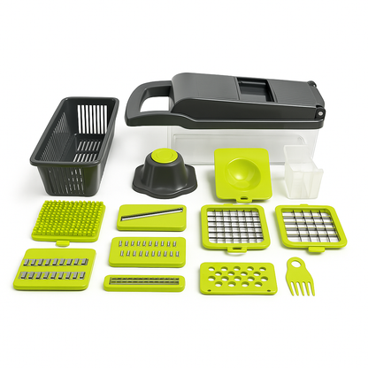 Rallador y cortador para frutas y verduras 🥒🥕🍅🥝 14 piezas