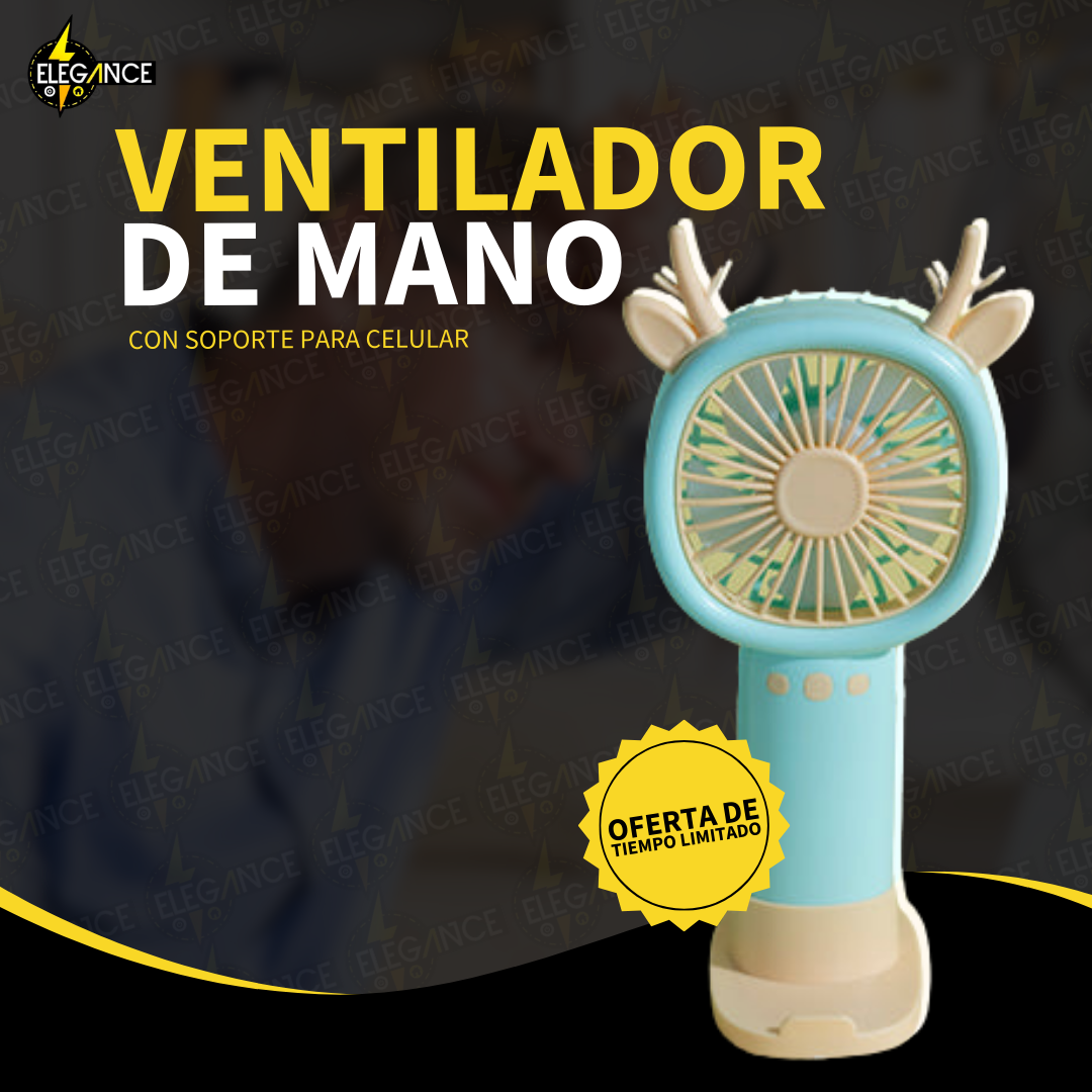 Ventilador de Mano con Soporte para Celular