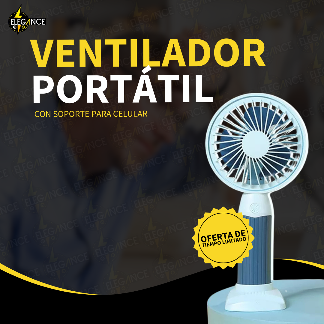 Ventilador Portátil con Soporte para Celular