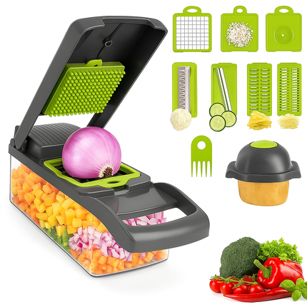 Rallador y cortador para frutas y verduras 🥒🥕🍅🥝 14 piezas