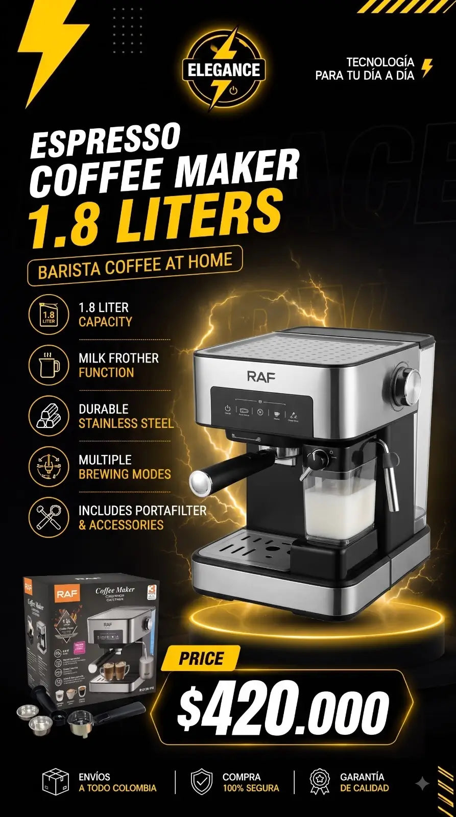 Cafetera 1,8 litros