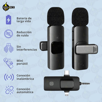 Micrófonos para celular doble + adaptador triple Vp-056