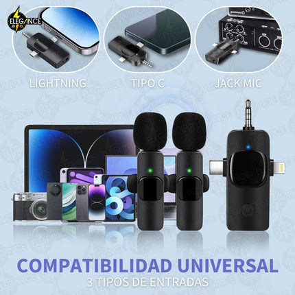 Micrófonos para celular doble + adaptador triple Vp-056