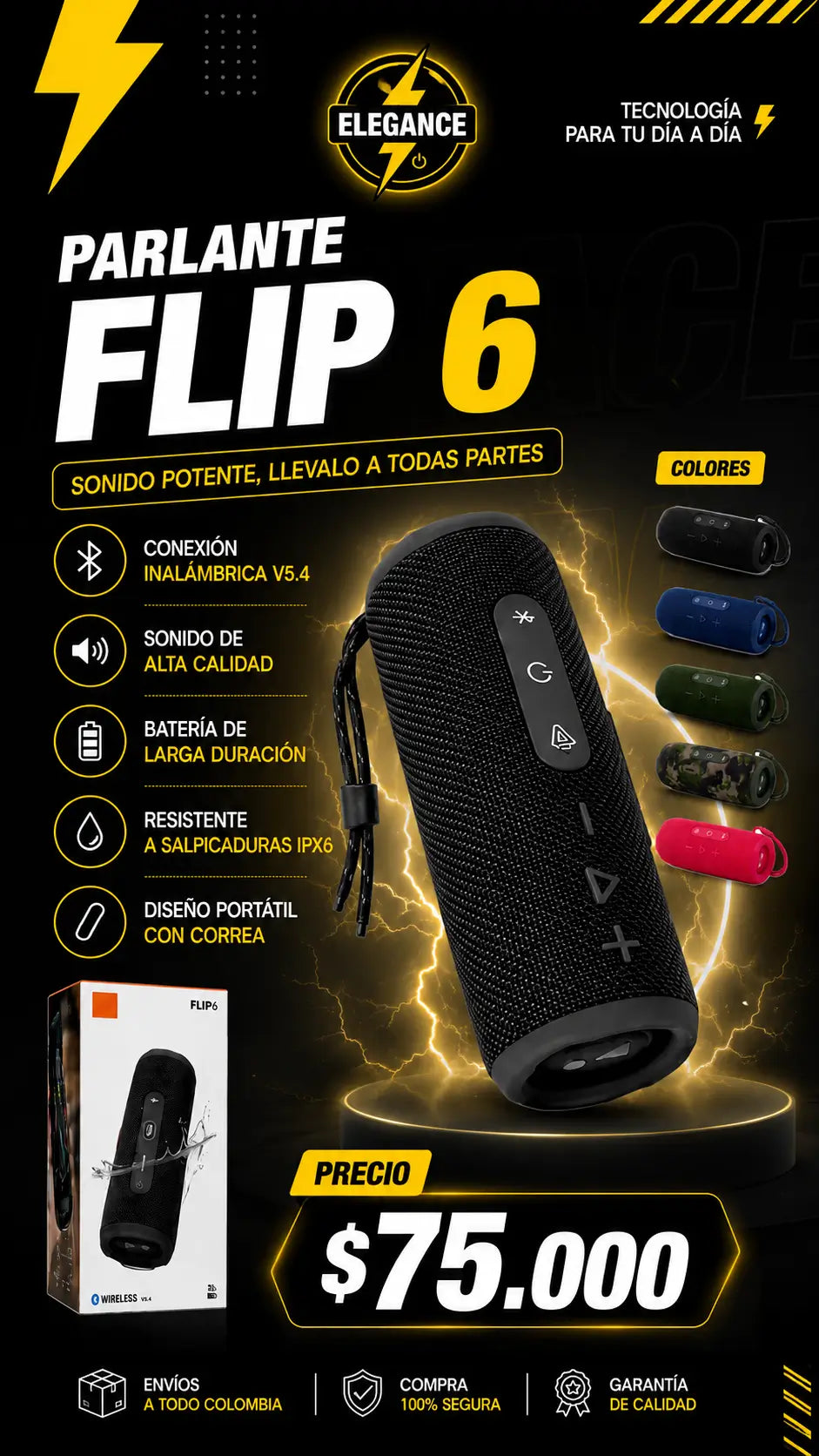 Parlante flip 6 bluetooth