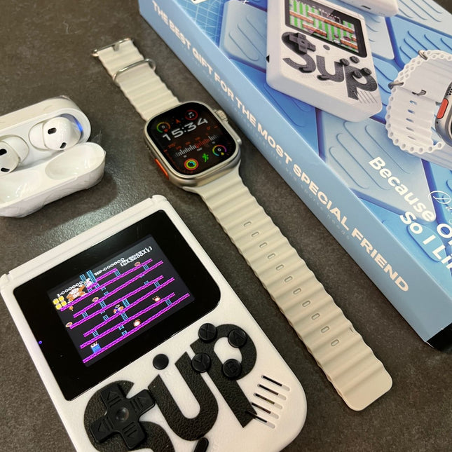 Combo 4en1 game boy+ reloj+ aipods