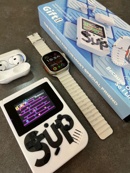 Combo 4en1 game boy+ reloj+ aipods