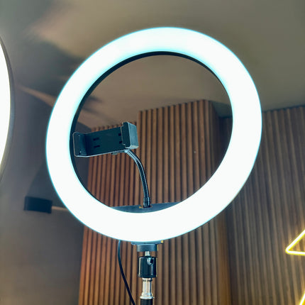 Aro de luz 36 cm multicolor + trípode 2,10m