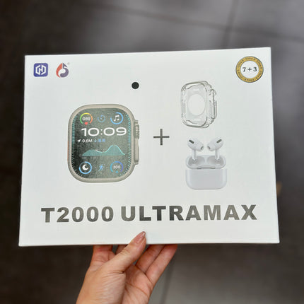 Combo t2000 ULTRAMAX audífonos + reloj + protector