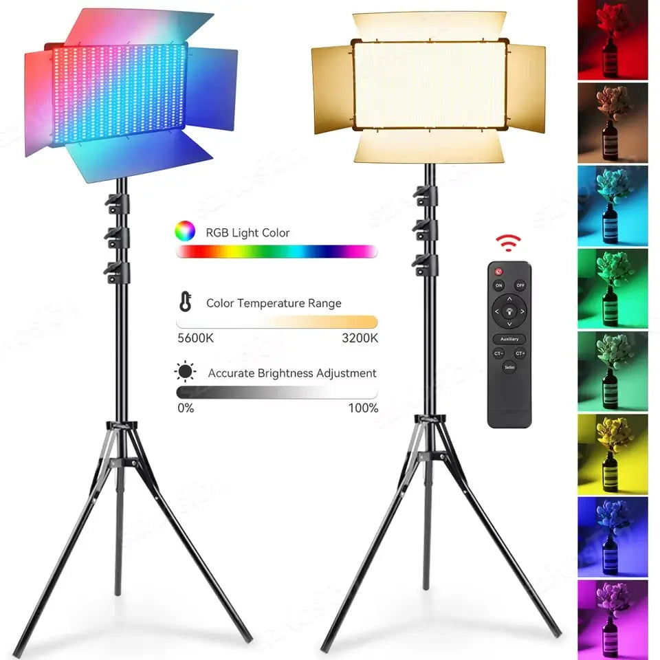 Panel led profesional u800 rgb + trípode 2.10