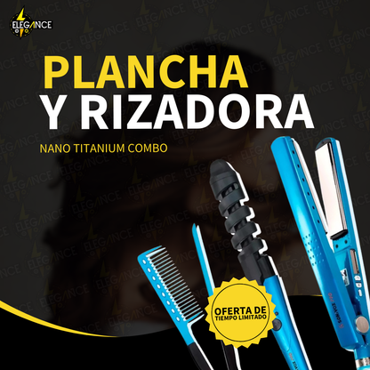 Plancha y Rizadora Nano Titanium Combo