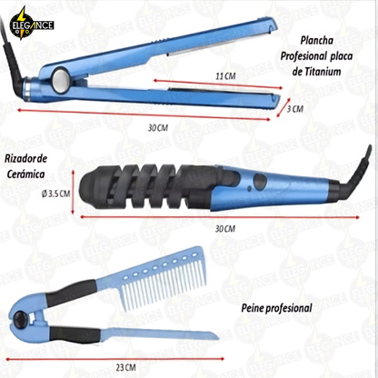 Plancha y Rizadora Nano Titanium Combo