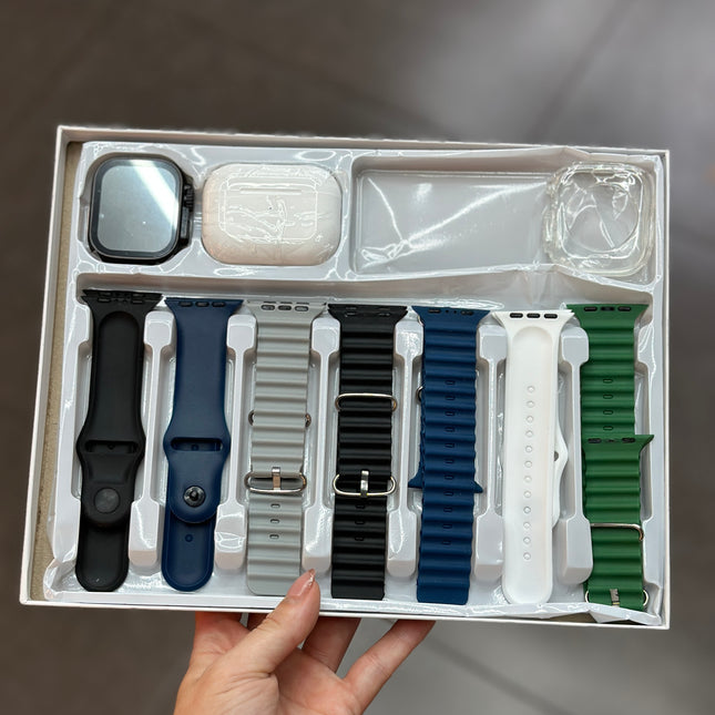 Combo t2000 ULTRAMAX audífonos + reloj + protector