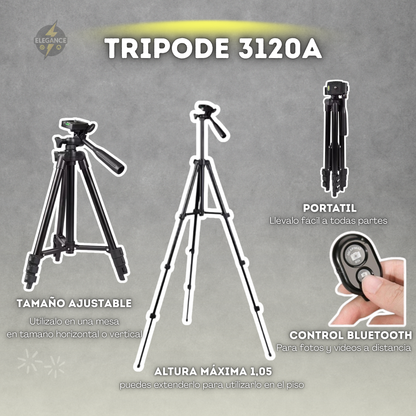 Combo para creadores-Micrófonos MMD-F19 + Trípode 3120A + Luz led recargable