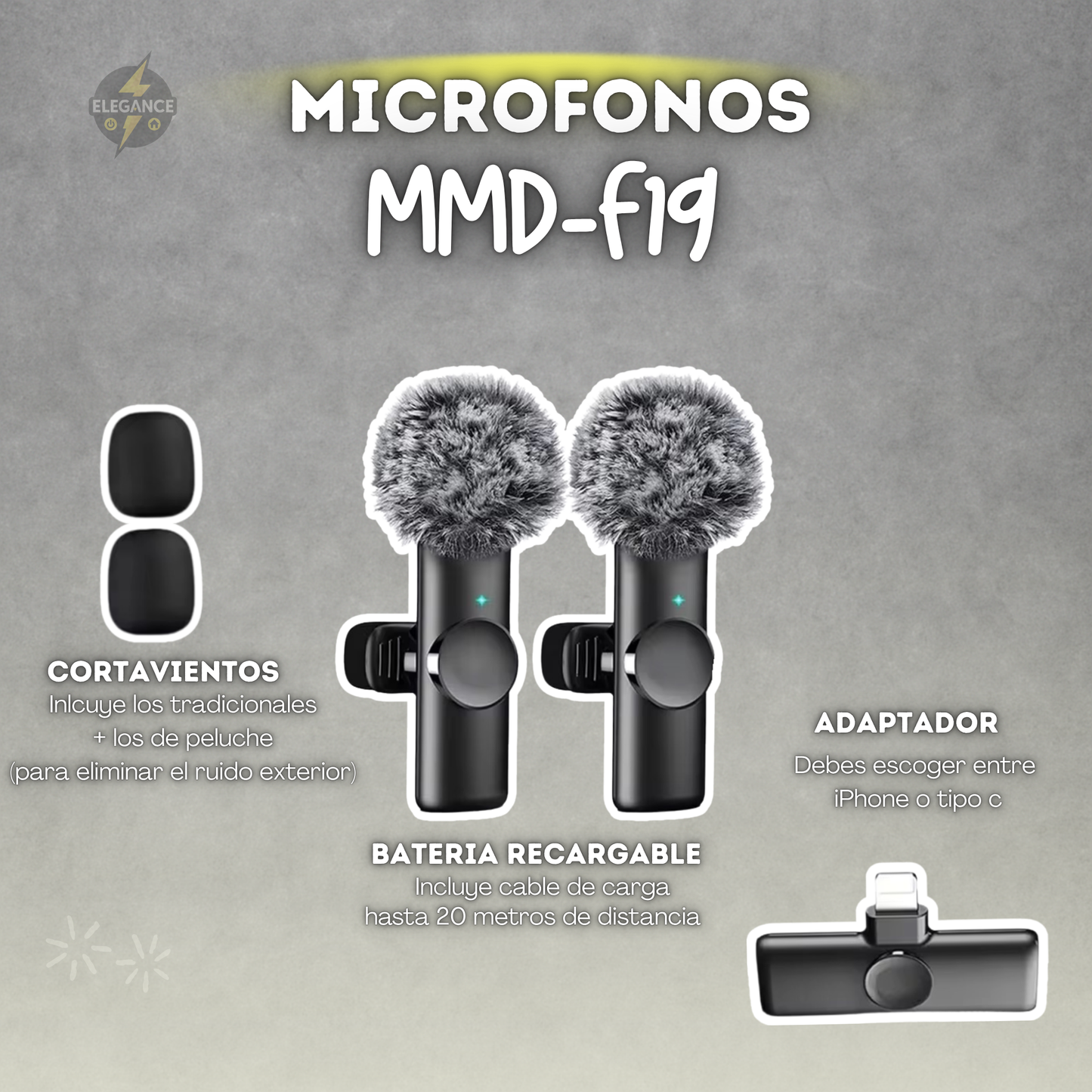Combo para creadores de contenido 📸🎬 Trípode Q07+ 2 micrófonos mmdf19+ Luz con 3 intensidades⚡️