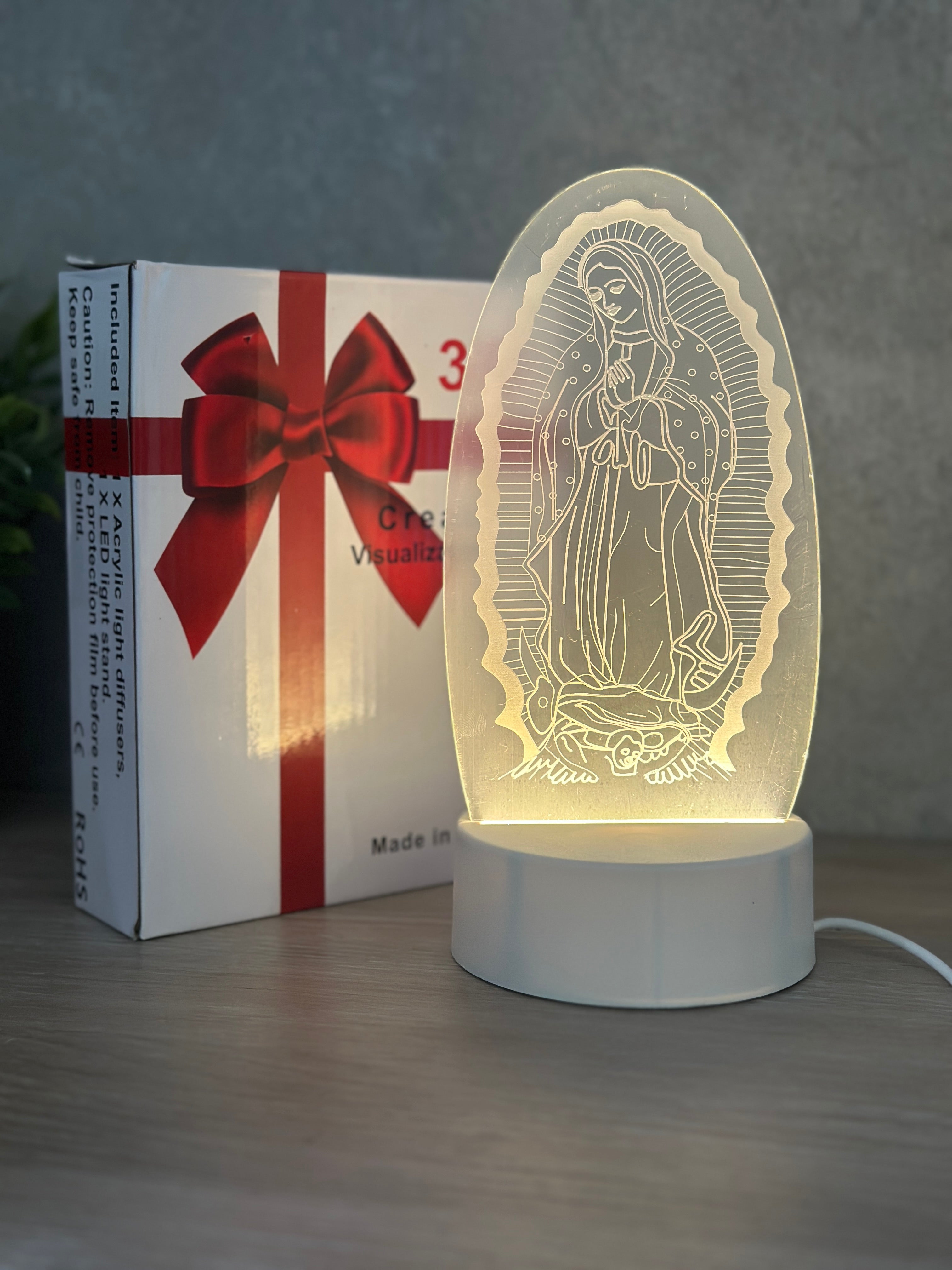 Lampara decorativa virgen /cristo ✨