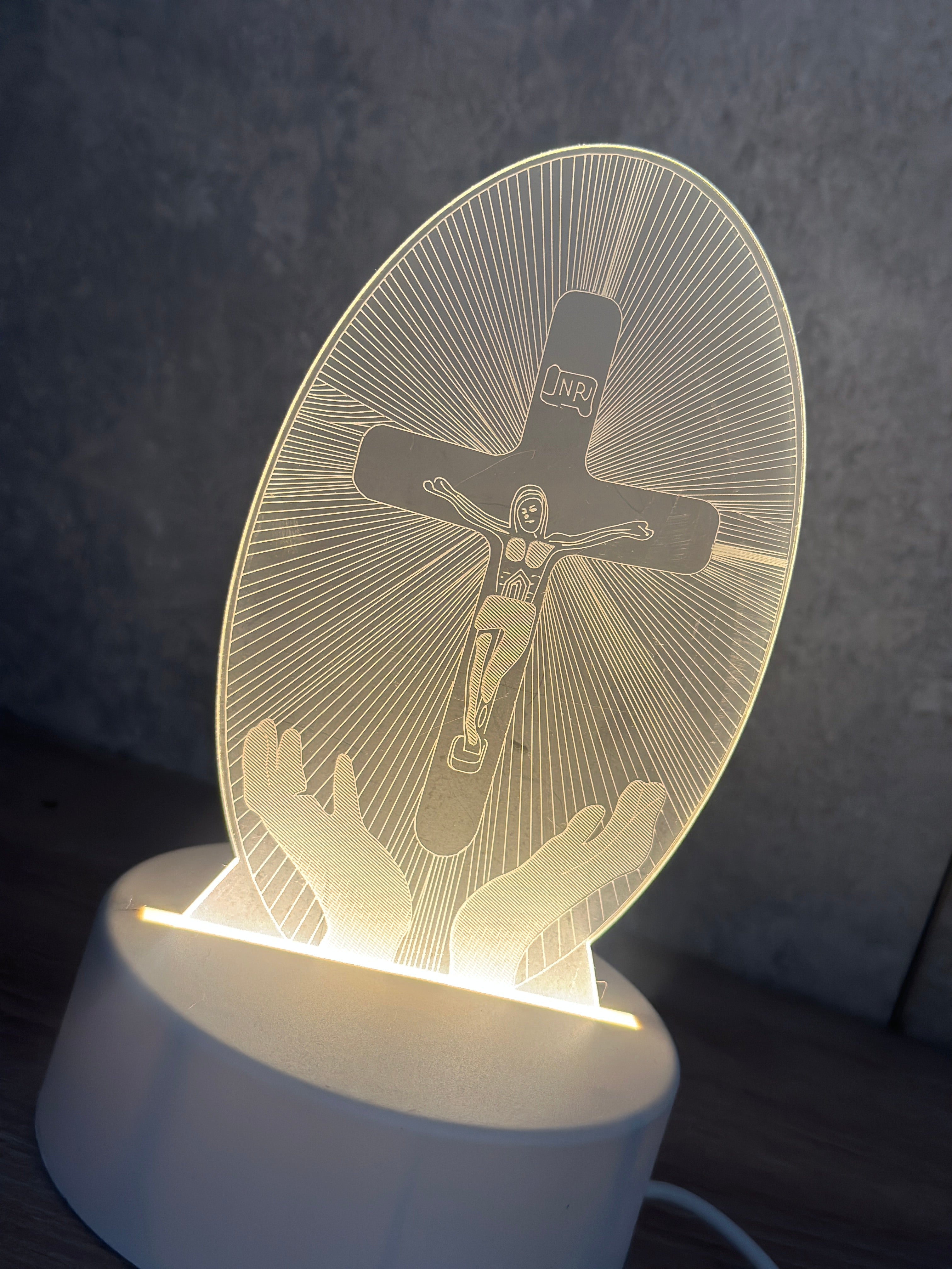 Lampara decorativa virgen /cristo ✨