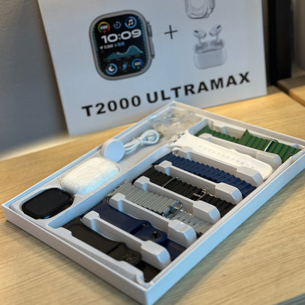Combo t2000 ULTRAMAX audífonos + reloj + protector