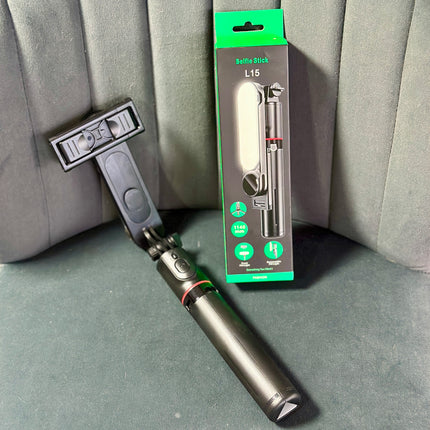 Trípode con luz y control bluetooth L15📸⚡️