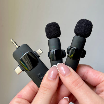 Micrófonos para celular doble + adaptador triple Vp-056