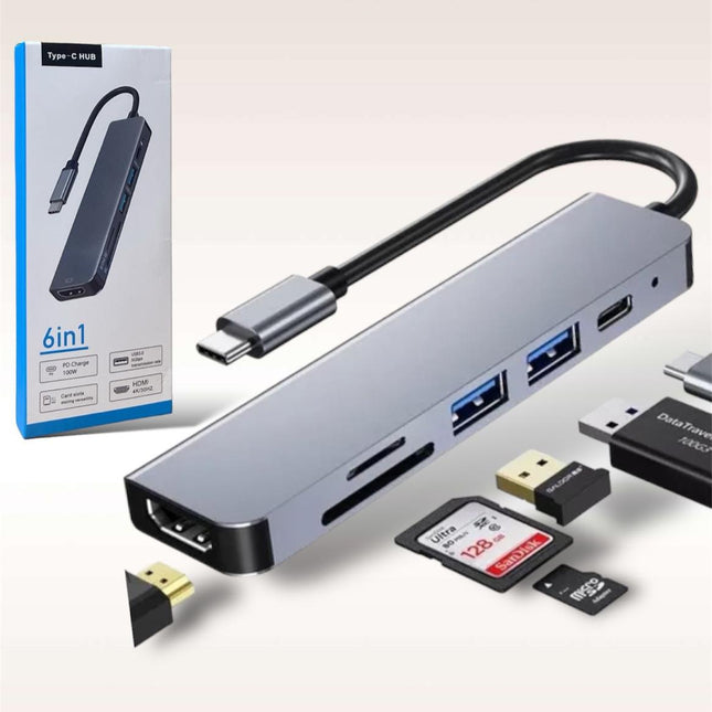 Adaptador multi puerto multifuncional tipo c para conexiones