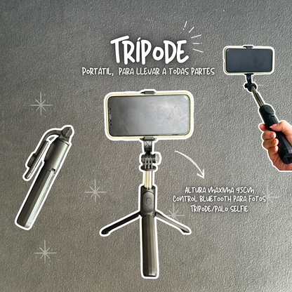 Kit para crear contenido📸🎞️ luz multicolor + micrófonos k11+ trípode 🔥