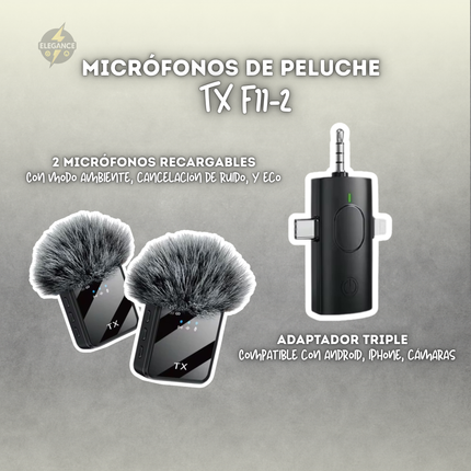 Combo para creadores de contenido 📸 micrófonos peluche + luz m160 rgb + obsequio 💝