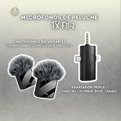 Combo para creadores de contenido 📸 micrófonos peluche + luz m160 rgb + obsequio 💝