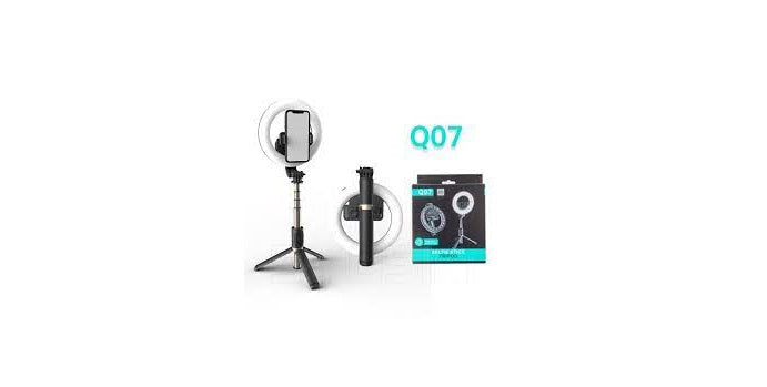 Selfie stick Q07 trípode con luz recargable