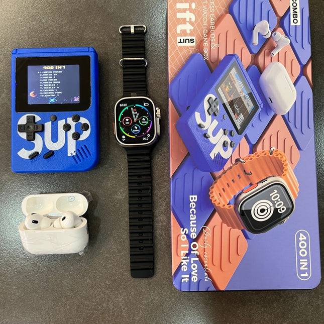 Combo 4en1 game boy+ reloj+ aipods