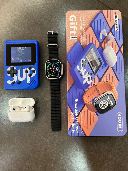 Combo 4en1 game boy+ reloj+ aipods