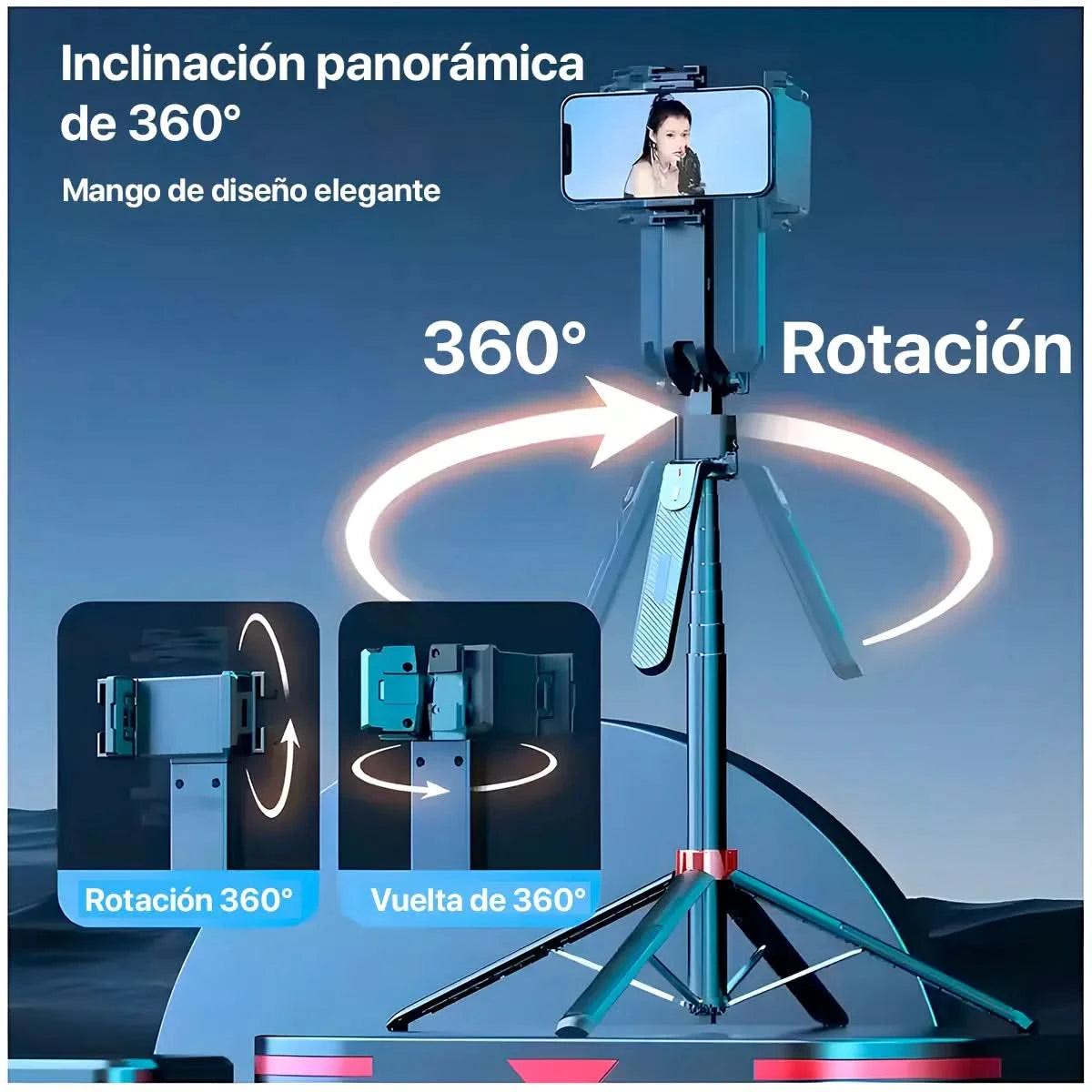 Trípode robot portatil con seguimiento facial 1,85 de altura + control Bluetooth Q185📈⭐️giro 360