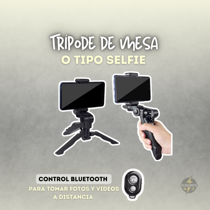 Combo x3 para creadores- micrófono k8+ trípode de mesa con control + luz recargable