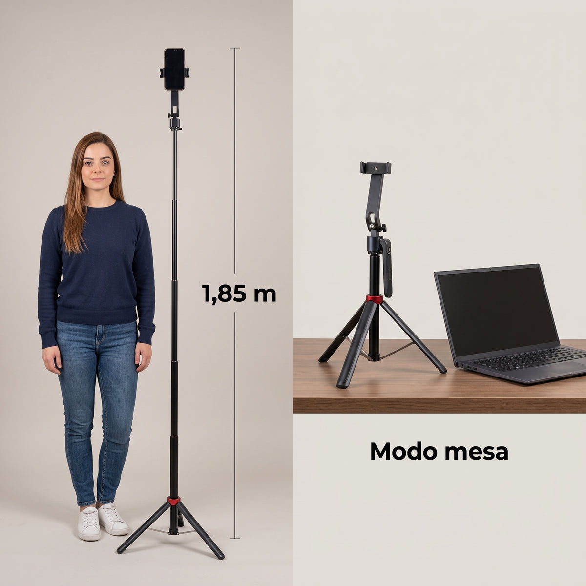 Trípode robot portatil con seguimiento facial 1,85 de altura + control Bluetooth Q185📈⭐️giro 360